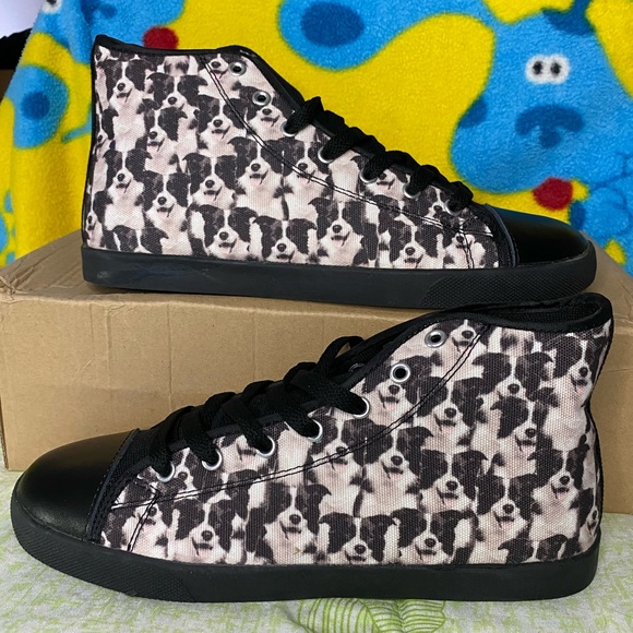 BRAND NEW Border Collie dog high top shoes - Picture 1 of 1